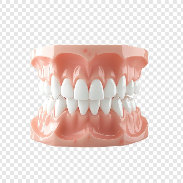 PSD a red and pink mouth with a white teeth on a transparent background