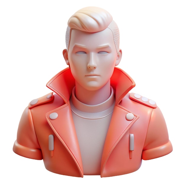 a red plastic figure with a red jacket and a red jacket