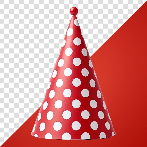 PSD red polka dot party hat