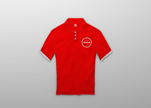 Red polo shirt top view