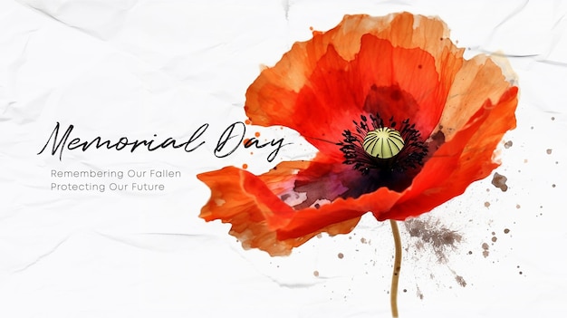 red poppy memorial day template