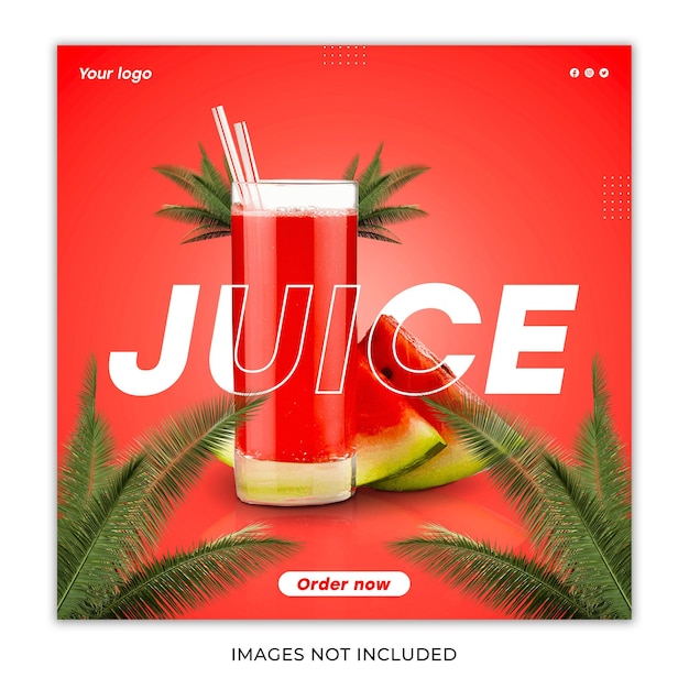 A red poster with a red drink and a red background that says " juice ".