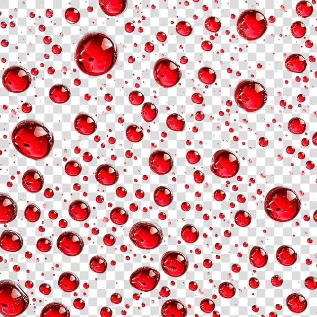 Red raindrops isolated on transparent background PNG