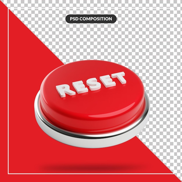 Red reset button concept isolated