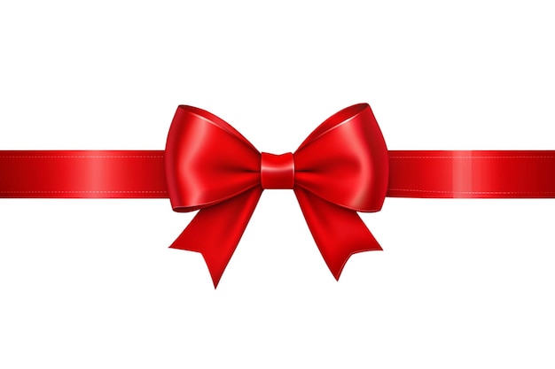 PSD red ribbon bow isolated on transparent background