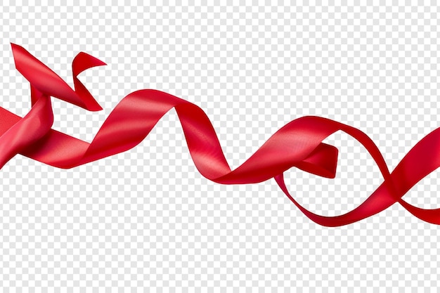 red ribbon bow isolated on transparent background