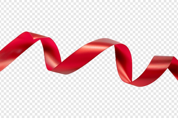 red ribbon bow isolated on transparent background