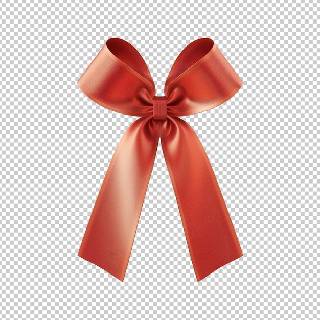 red ribbon and bow isolated on transparent background