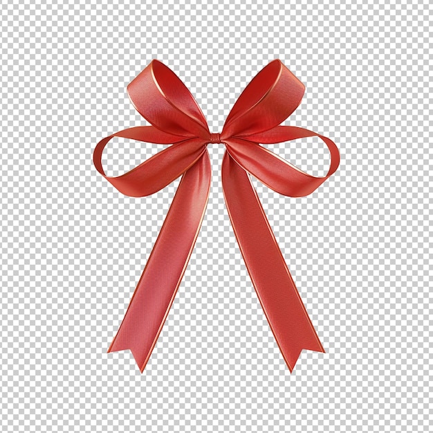 red ribbon and bow isolated on transparent background