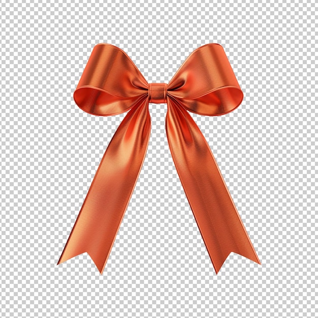 red ribbon and bow isolated on transparent background