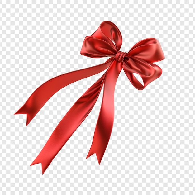 Red ribbon isolated on transparent background