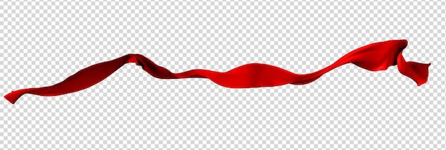 Red ribbon silk cloth fly cloth floating fabric background 3d rendering