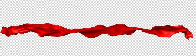 Red ribbon silk cloth fly cloth floating fabric background 3d rendering