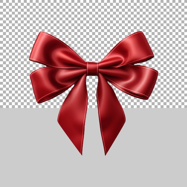 Red Ribbon on Transparent Background Ai Generated