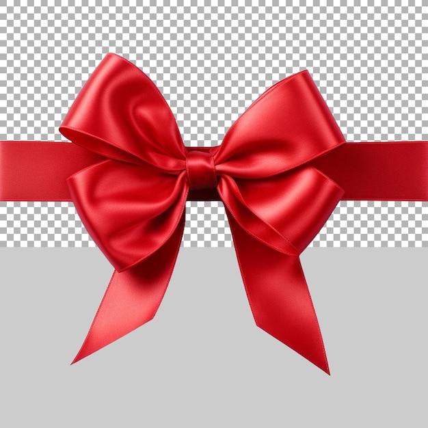 Red Ribbon on Transparent Background Ai Generated