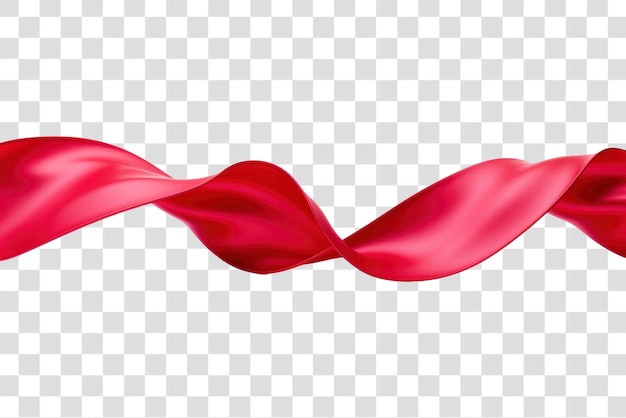 Red ribbon on transparent background