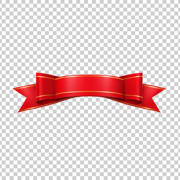 PSD red ribbon with a transparent background