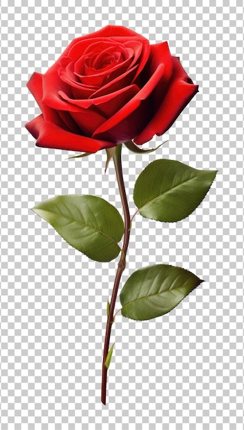 Red Rose Isolated on Transparent Background