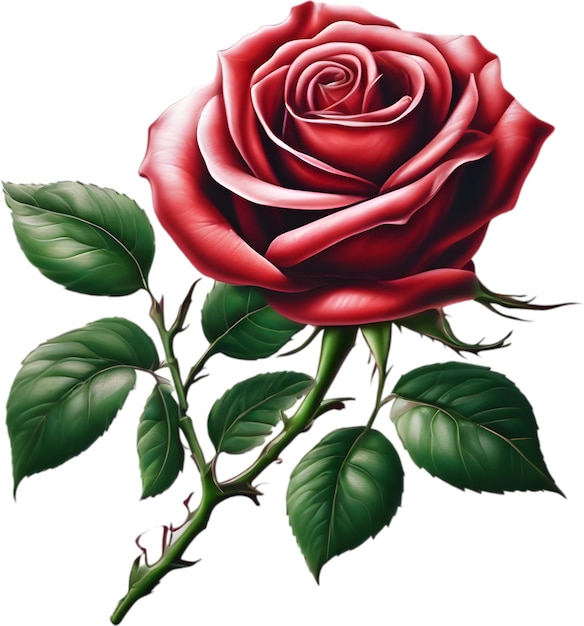 Red rose painting in full bloom red rose tattoo Rose illustration