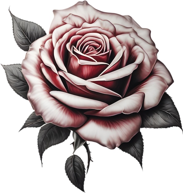 Red rose painting in full bloom red rose tattoo Rose illustration