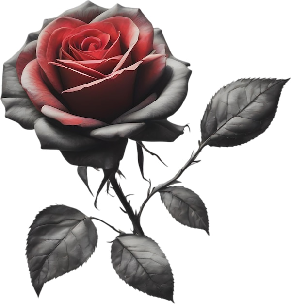 Red rose painting in full bloom red rose tattoo Rose illustration