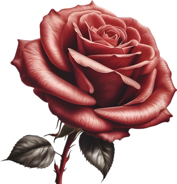 Red rose painting in full bloom red rose tattoo Rose illustration