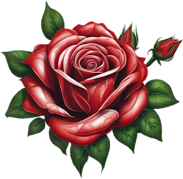 Red rose painting in full bloom red rose tattoo Rose illustration