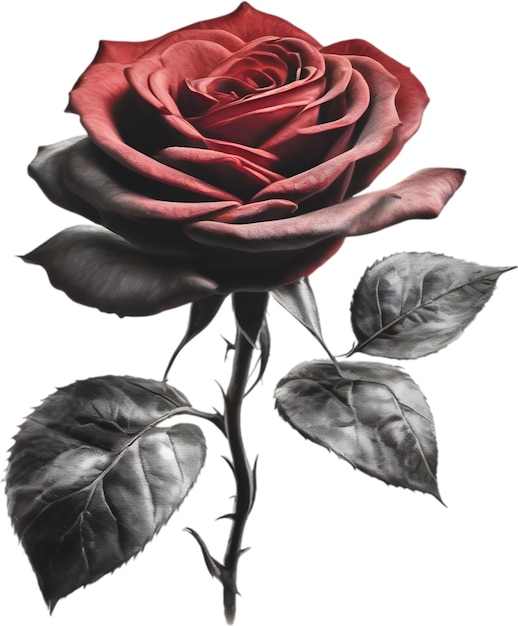 Red rose painting in full bloom red rose tattoo Rose illustration