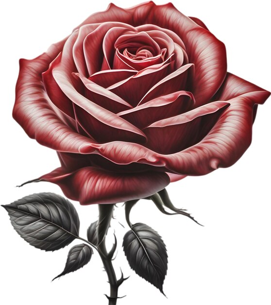 Red rose painting in full bloom red rose tattoo Rose illustration