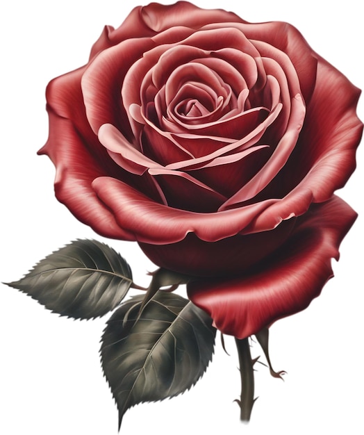 Red rose painting in full bloom red rose tattoo Rose illustration