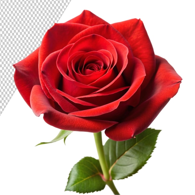 PSD red rose on transparent background