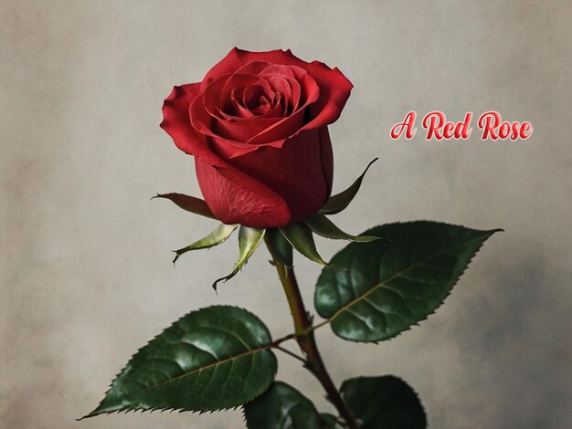 PSD a red rose with the words a red ribbon on it