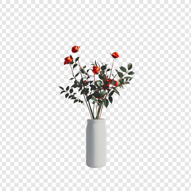 PSD red roses in a white vase