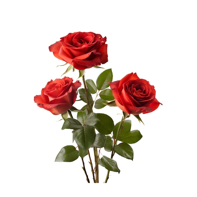 Red Roses with leaf vector image