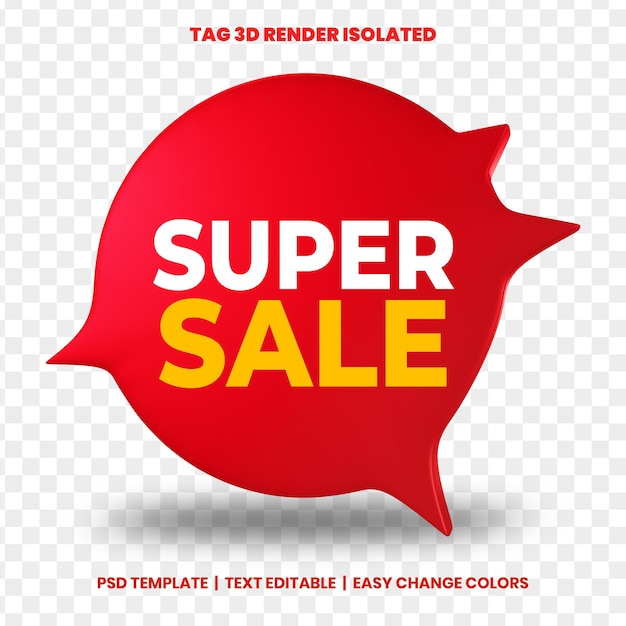 A red round logo for super sale