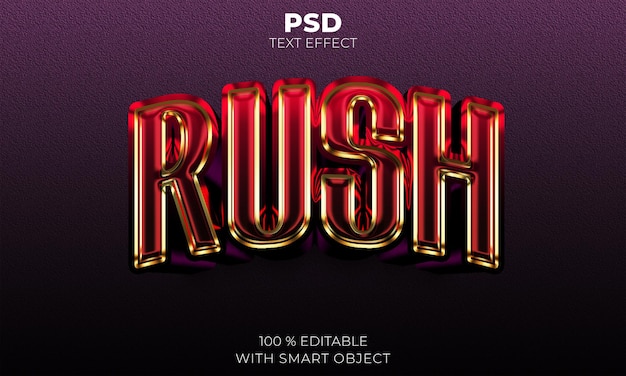 Red Rush 3D editable text effect