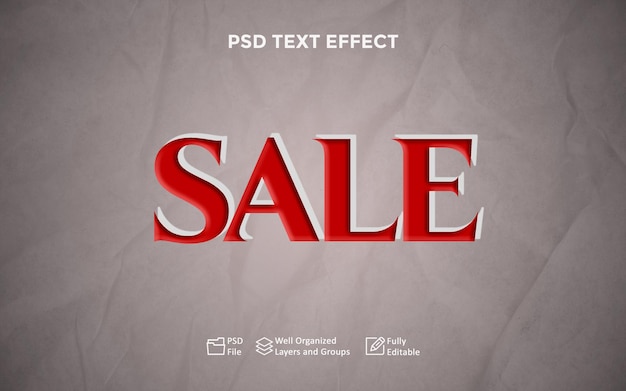 Red sale text effect banner sale