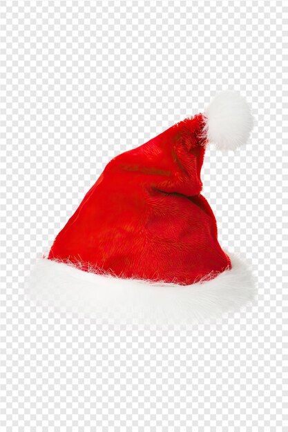 PSD a red santa hat with a white ball on it