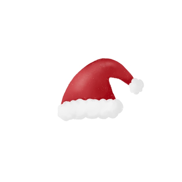 PSD a red santa hat with a white trim and a white background