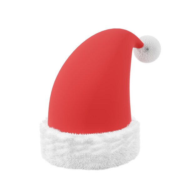 A red santa hat with a white trim and a white trim.