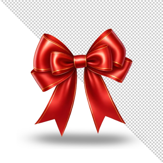 Red satin bow with long ribbons