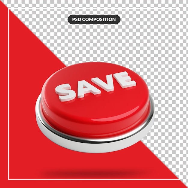 Red save button concept isolated