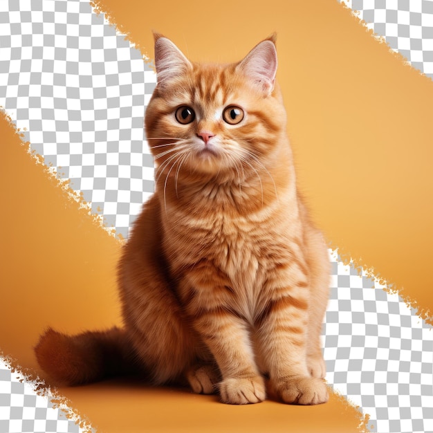 Red Scottish straight cat transparent background