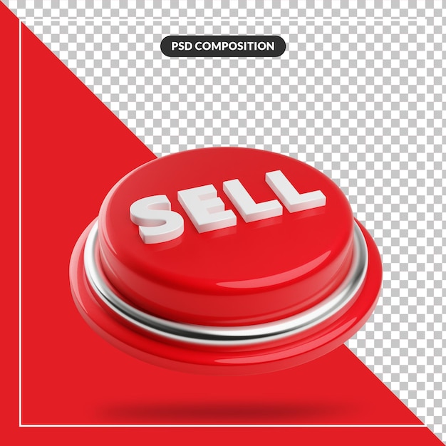 Red sell button concept isolated