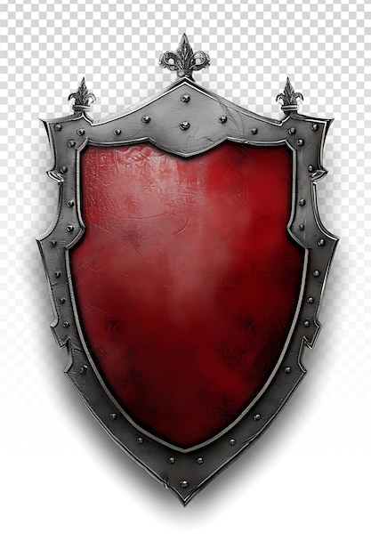 a red shield with a red shield on it