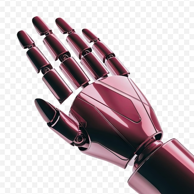 PSD a red shiny arm of a robot with a red body