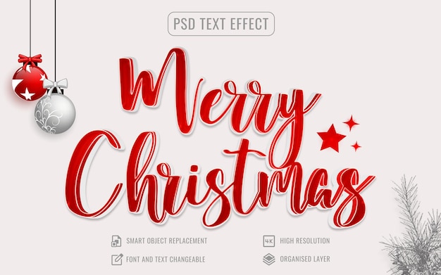 Red shiny christmas luxury text effect