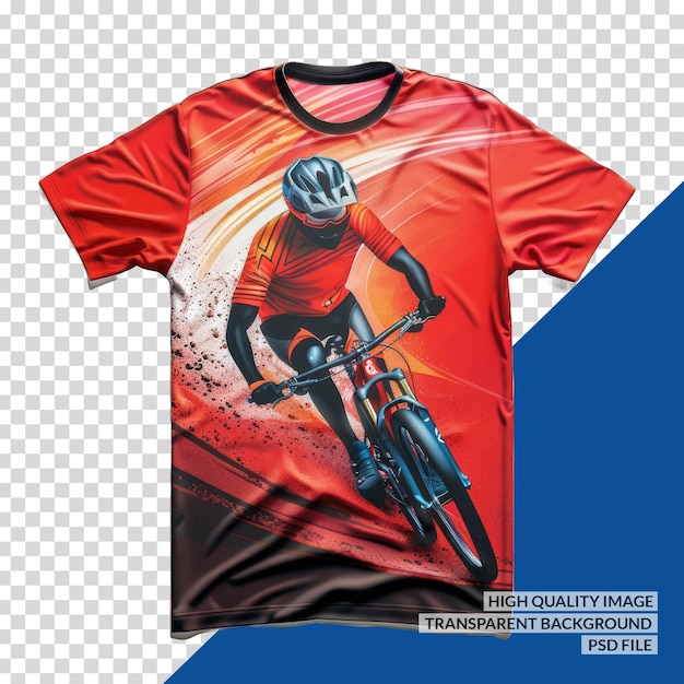 PSD a red shirt with the word bicyclist on it