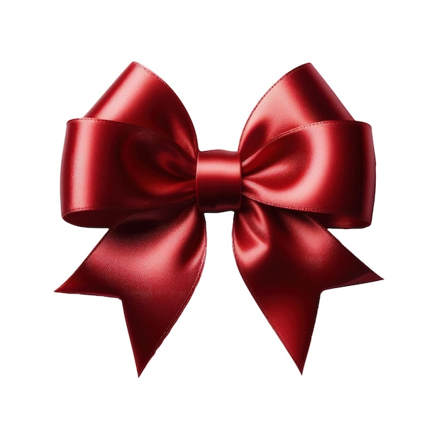 PSD red silky beautiful bow isolated