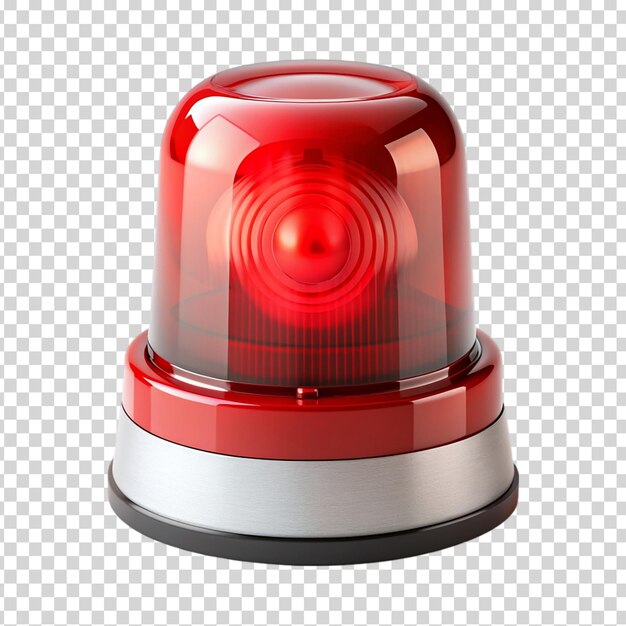 A red siren alarm on transparent background